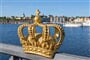 Švédsko - Stockholm - Zlatá koruna na mostě Skeppsholmsbron
