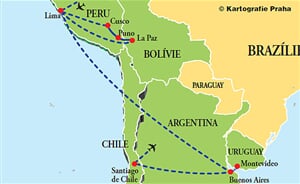 Peru - Bolívie - Argentina - Uruguay - Chile