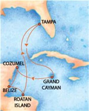 Carnival Legend - Florida, Kajmanské ostrovy, Mexiko, Belize, Honduras