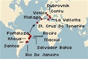 Costa Fortuna - Brazílie, Španělsko, Tunisko, Malta, Řecko, Chorvatsko