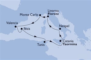 MSC Sinfonia - Itálie, Monte Carlo, Španělsko, Ibiza, Tunisko, Sicílie