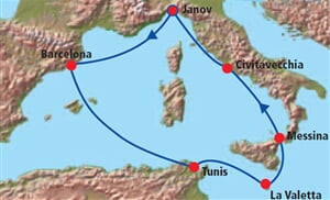Západní středomoří a Malta I. - plavba