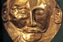 Řecko, Athény, muzeum, zlatá  tzv. Agamemnonova maska z vykopávek v Mykénách