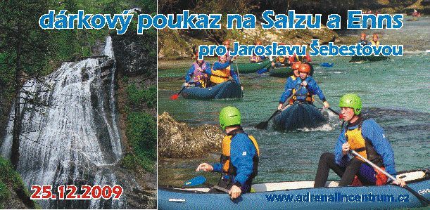 poukaz na vodácký zájezd