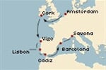 Costa Deliziosa - Nizozemí , Irsko, Španělsko, Portugalsko