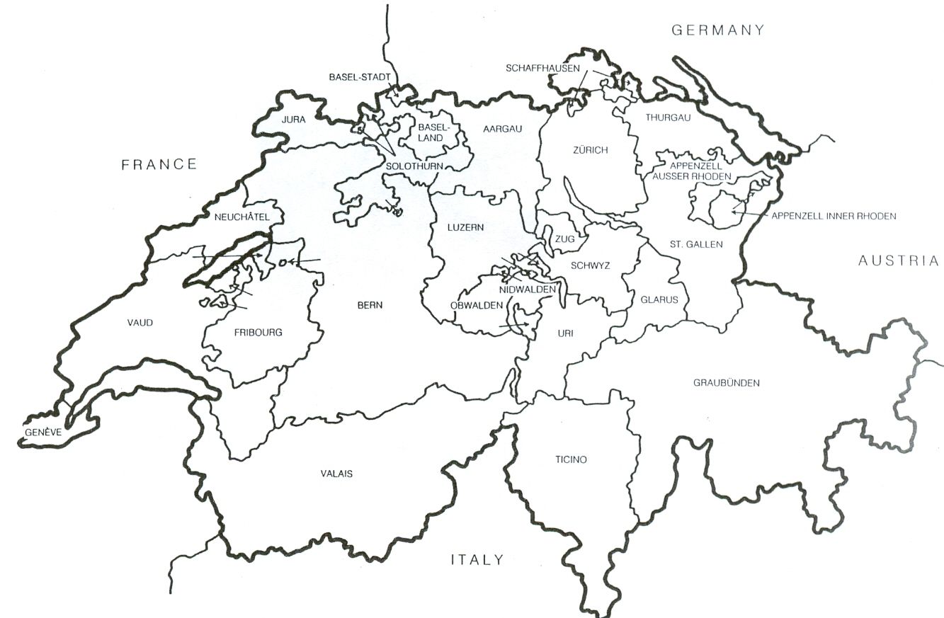 Swiss Outline Map