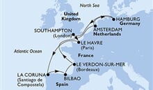 MSC Magnifica - Německo, Velká Británie, Francie, Španělsko, Nizozemí