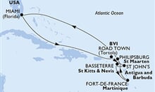 MSC Divina - USA, Panenské ostrovy (British), Antigua a Barbuda, Sv.Kryštof a Nevis, Martinik, St. Maarten (z Miami)