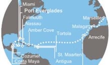 Costa Deliziosa - Florida (USA), Kajmanské ostrovy, Belize, Mexiko, Bahamy, Panenské ostrovy, Antily, Kanárské ostrovy, Španělsko, Francie (Fort Lauderdale)