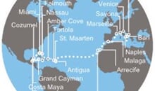 Costa Deliziosa - Florida (USA), Kajmanské ostrovy, Belize, Mexiko, Bahamy, Panenské ostrovy, Antily, Kanárské ostrovy, Španělsko, Francie, Itálie, Chorvatsko (Fort Lauderdale)