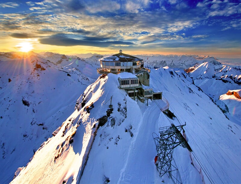 schilthorn, mountain station, switzerland, alpy, hory, švýcarsko