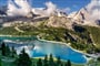 Itálie - Dolomity -  jezero Fedaia a Marmolada