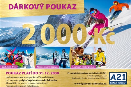 Dárkový poukaz Rakousko 2000 Kč