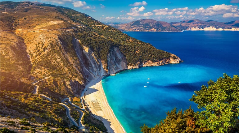 Řecko - ostrov Kefalonia - pláž Myrthos