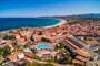 Letecký pohled na hotel, Siniscola, Sardinie