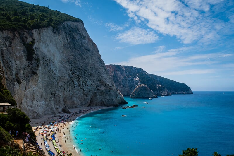 Pověstná pláž Porto Katsiki, Lefkada