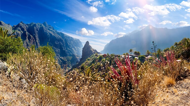 Překrásné výhledy z vesnice Masca na ostrově Tenerife