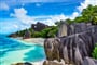 nádherná pláž na ostrově La Digue - Seychely