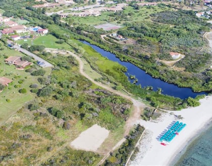 Letecký pohled, San Teodoro, Sardinie