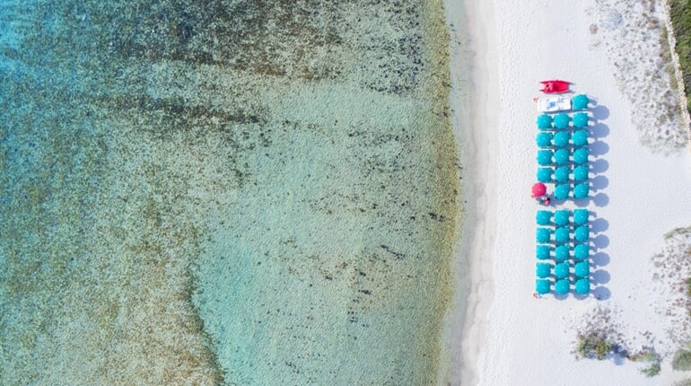 Hotelová pláž, San Teodoro, Sardinie