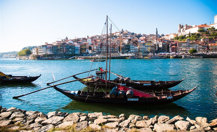 Řeka Douro, přístav Porto, Portugalsko, portské víno
