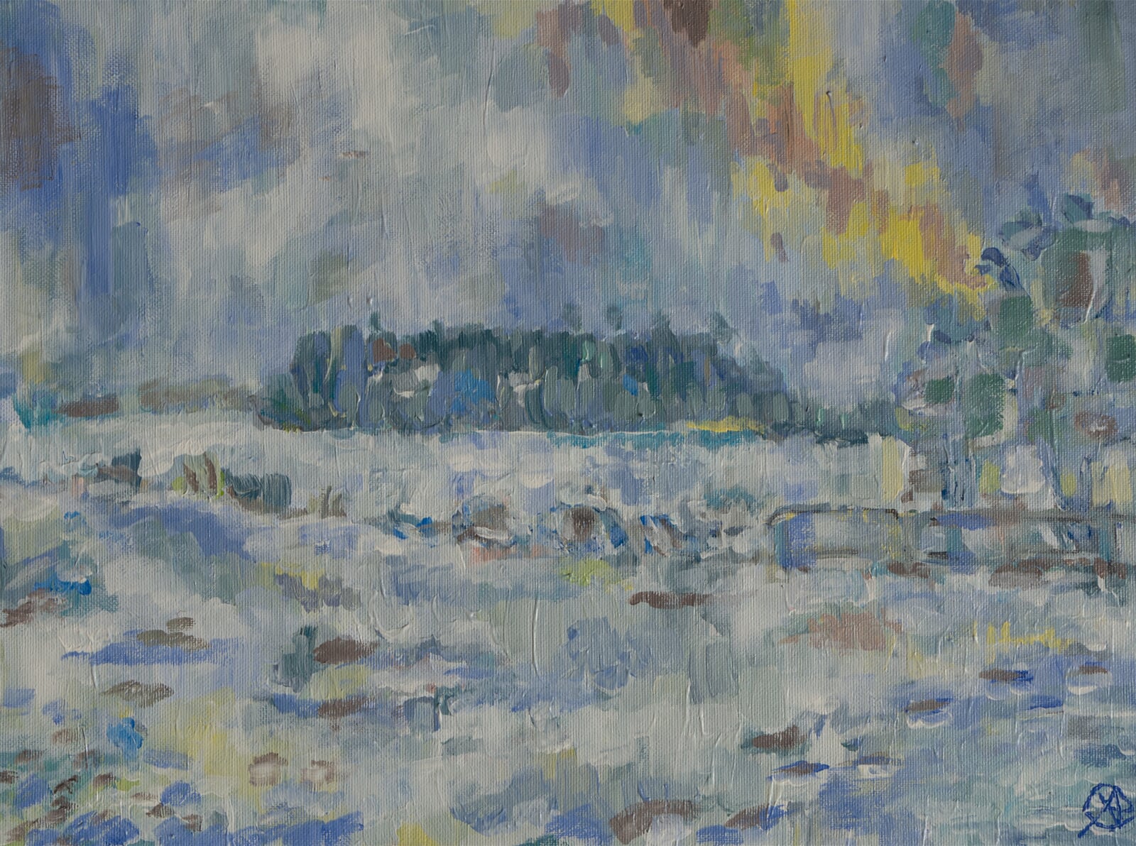 Adéla Topolová: Pod bílou přikrývkou, 30 × 40 cm