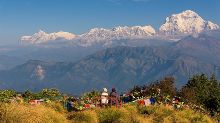 Nepál - Poonhill - výhled na Dhaulagiri