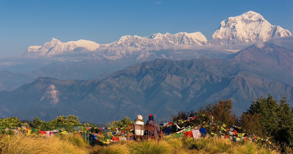Nepál - Poonhill - výhled na Dhaulagiri