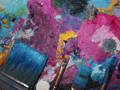 paint, brush, multi color