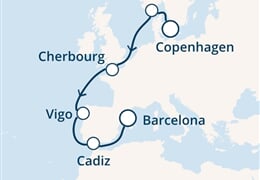 Costa Diadema - Dánsko, Norsko, Francie, Španělsko (z Kodaně)