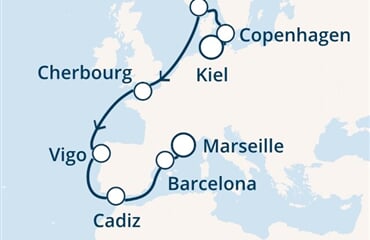 Costa Diadema - Německo, Dánsko, Norsko, Francie, Španělsko (z Kielu)