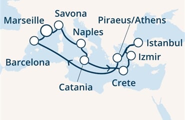 Costa Diadema - Francie, Itálie, Řecko, Turecko, Španělsko (z Marseille)