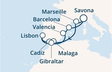 Costa Fascinosa - Itálie, Francie, Španělsko, Portugalsko, Velká Británie (ze Savony)