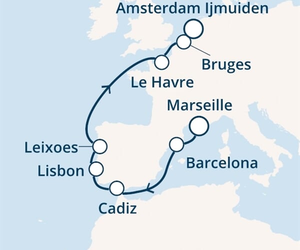 Costa Fascinosa - Francie, Španělsko, Portugalsko, Belgie, Nizozemí (z Marseille)