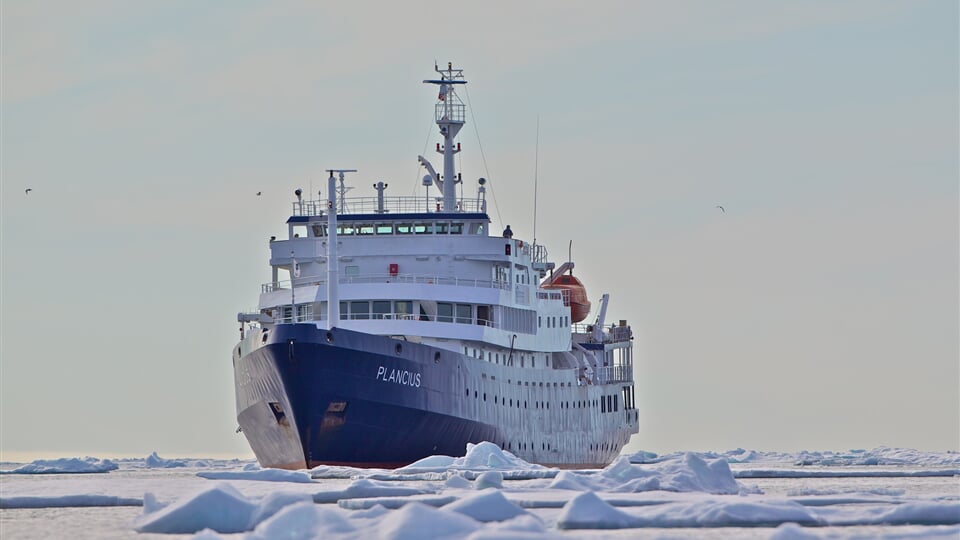 Plancius in pack ice, Spitsbergen Gerard Regle