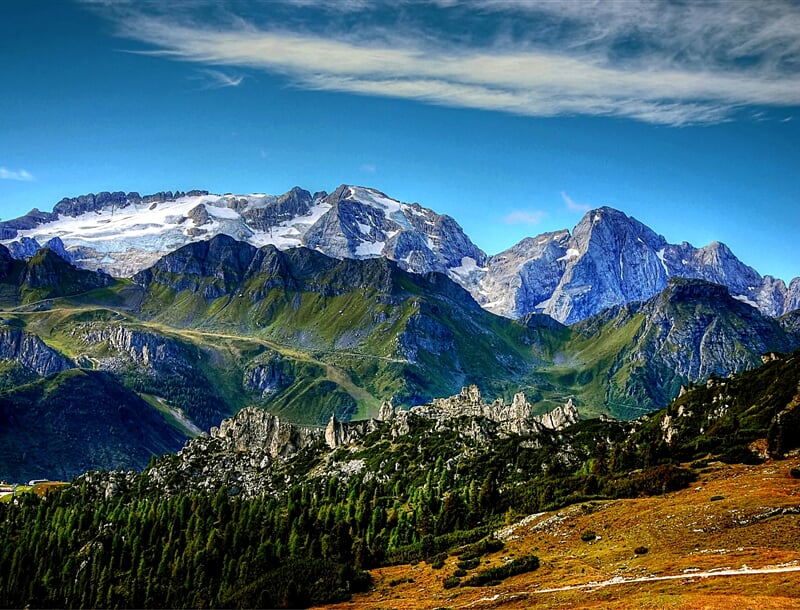 Italské Dolomity, štíty Marmolada