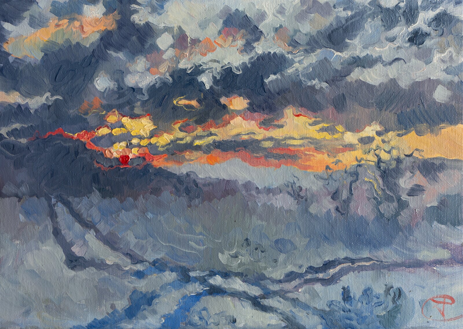 Adéla Topolová: Přicházející mraky, 25 × 35 cm
