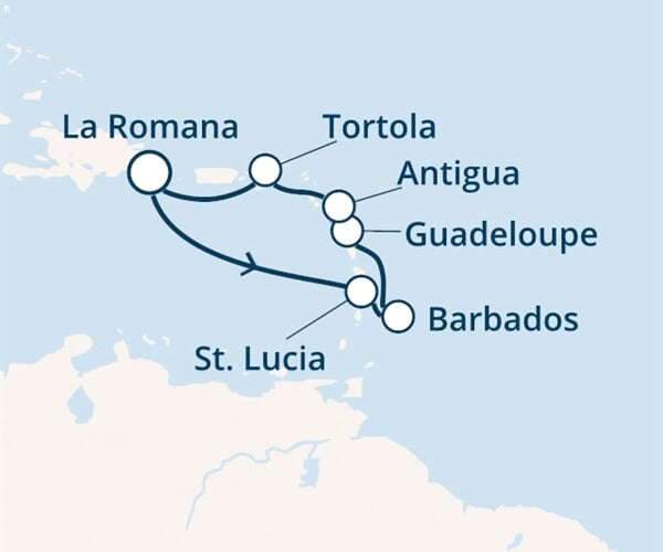 Costa Pacifica - Dominikán.rep., Nizozemské Antily, Panenské o. (britské) (z La Romana)