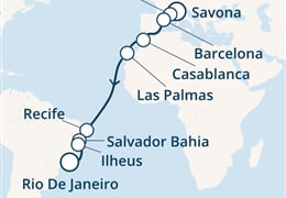 Costa Fortuna - Itálie, Francie, Španělsko, Maroko, Brazílie (ze Savony)