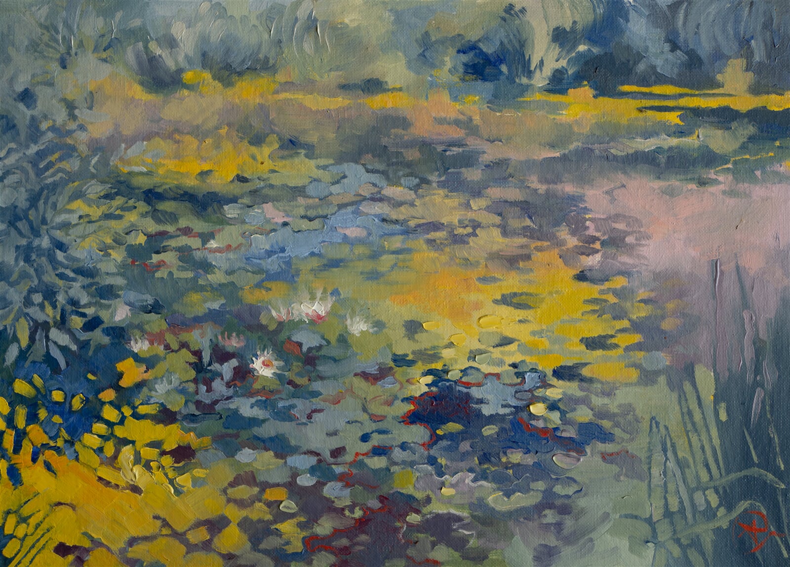 Adéla Topolová: Rybník, kolem kterého běhávám, 25 × 35 cm