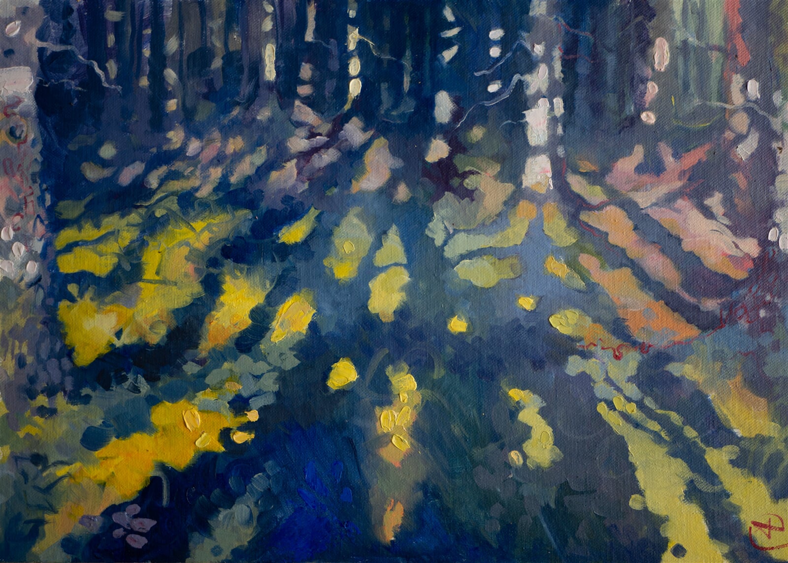 Adéla Topolová: Lesní přechod pro chodce, 25 × 35 cm
