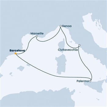 Trasa plavby CLU-BCN06312