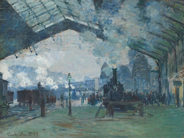 Příjezd vlaku na nádraží Saint-Lazare