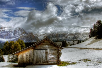 Chladné zimy v oblasti Alta Badia