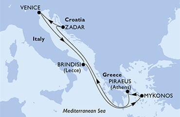 MSC Armonia - Řecko, Chorvatsko, Itálie