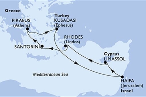 MSC Lirica - Řecko, Turecko, Izrael, Kypr