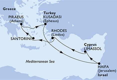 MSC Lirica - Kypr, Řecko, Turecko, Izrael (Limassol)