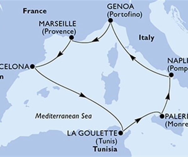MSC Opera - Itálie, Francie, Španělsko, Tunisko (Neapol)