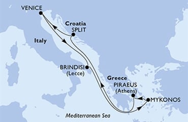 MSC Armonia - Itálie, Řecko, Chorvatsko