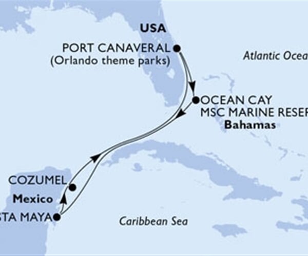 MSC Divina - USA, Bahamy, Mexiko
